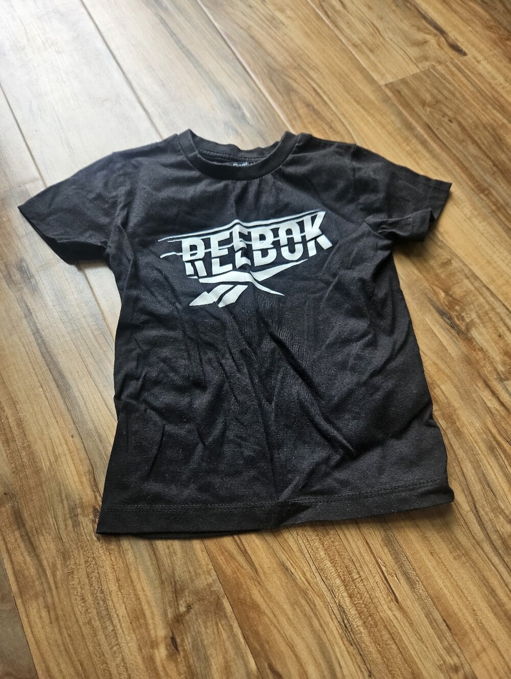 Reebok Black Tee with White Logo - Kids Short Sleeve 4t